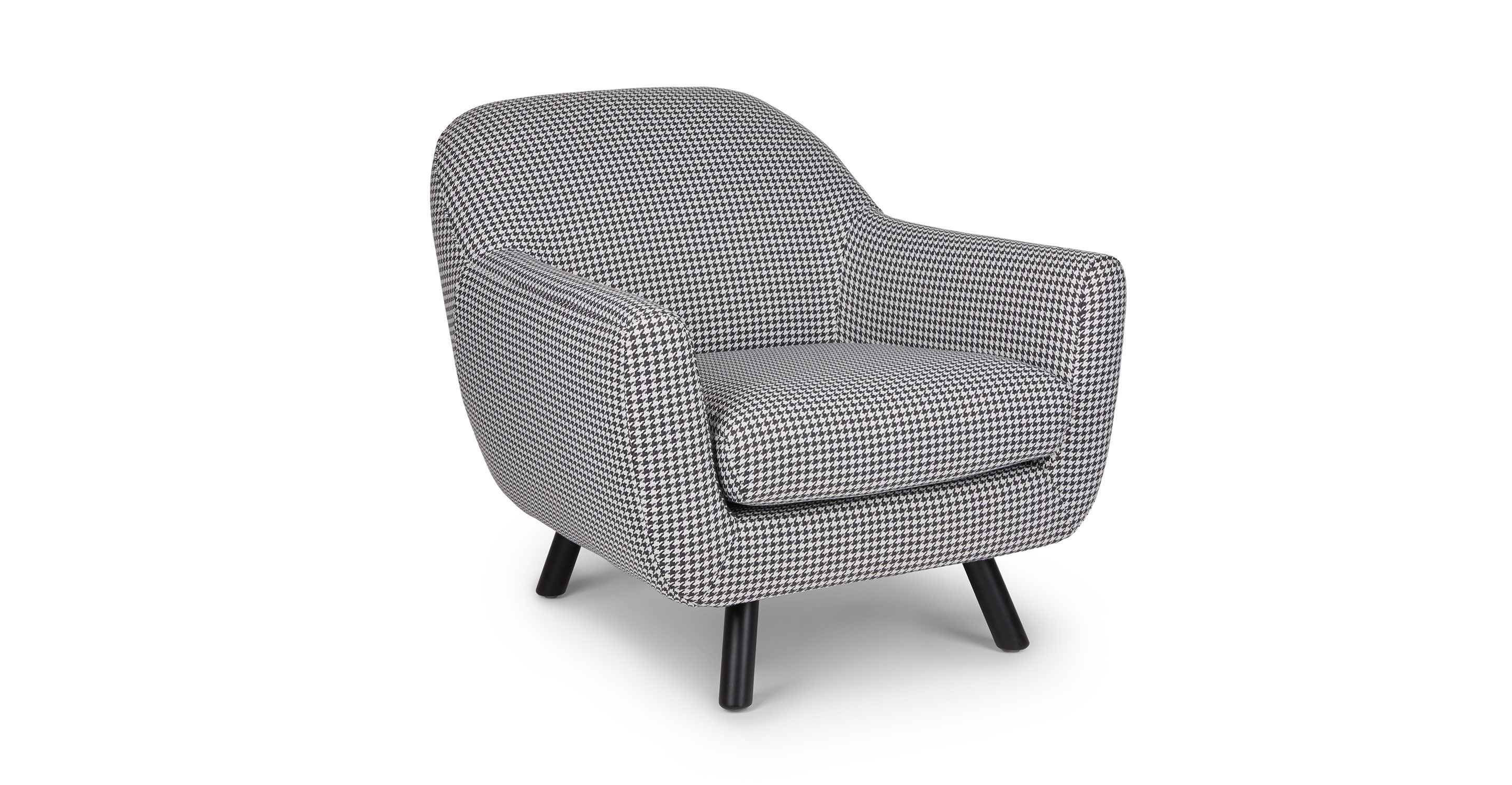 Gabriola Charcoal Ivory Houndstooth Lounge Chair thumbnail 2