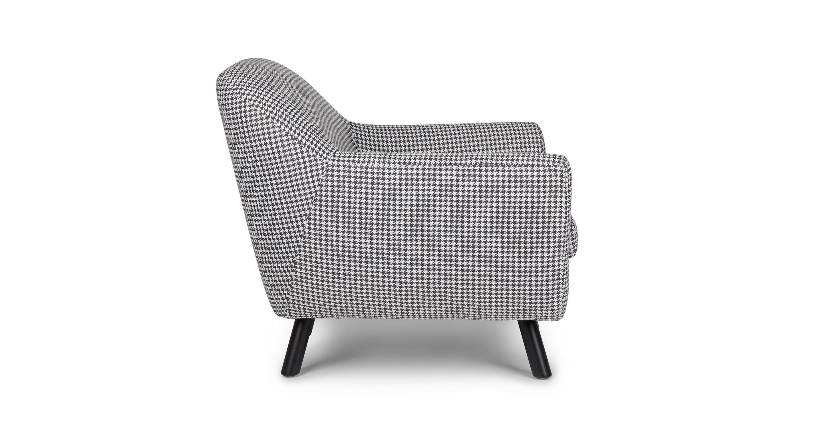 Gabriola Charcoal Ivory Houndstooth Lounge Chair thumbnail 3