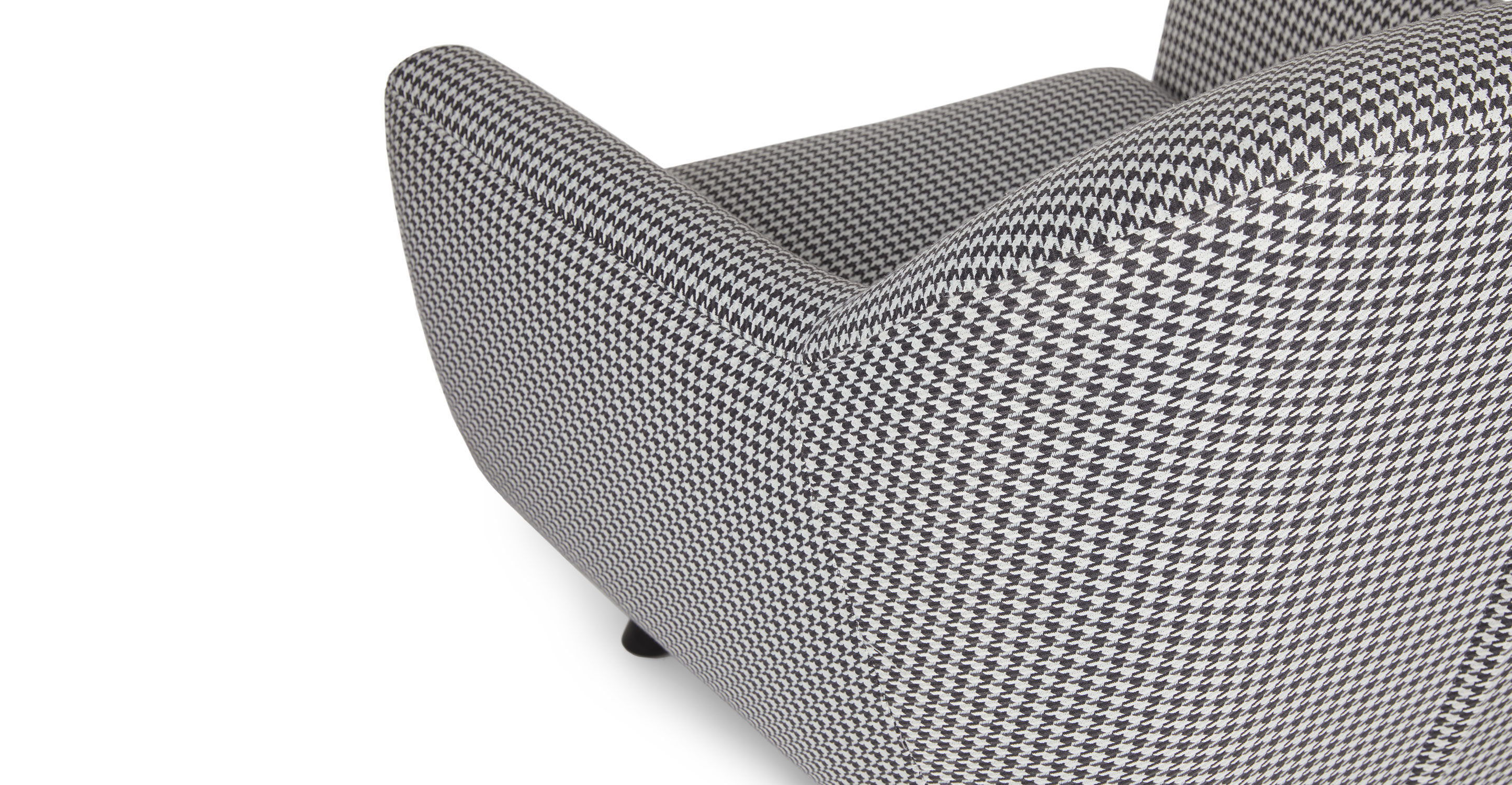 Gabriola Charcoal Ivory Houndstooth Lounge Chair thumbnail 5