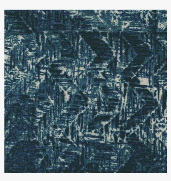 Herringbone Batik Ocean Blue Rug-9'x12' thumbnail 3