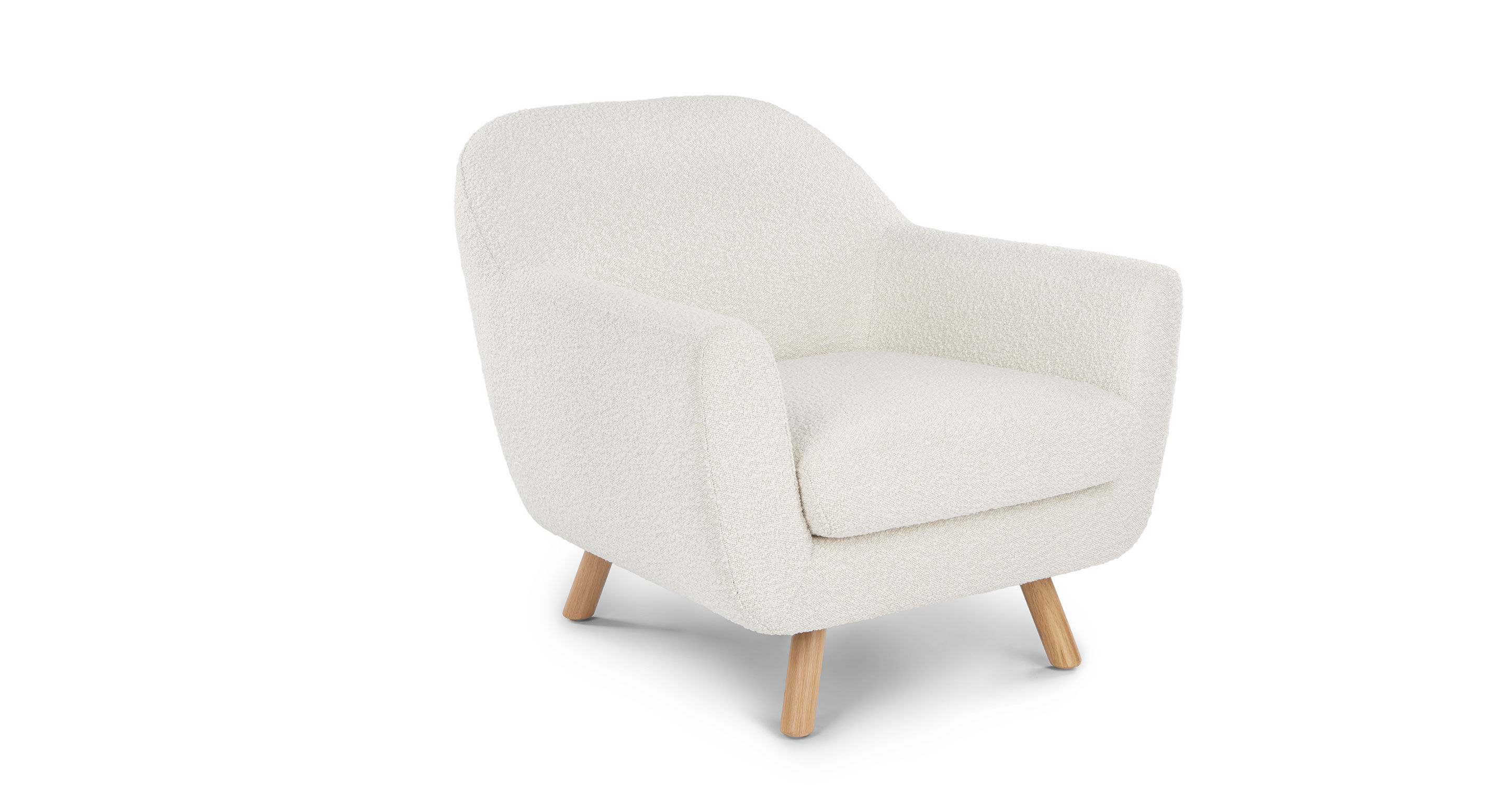Gabriola Ivory Boucle Lounge Chair thumbnail 2