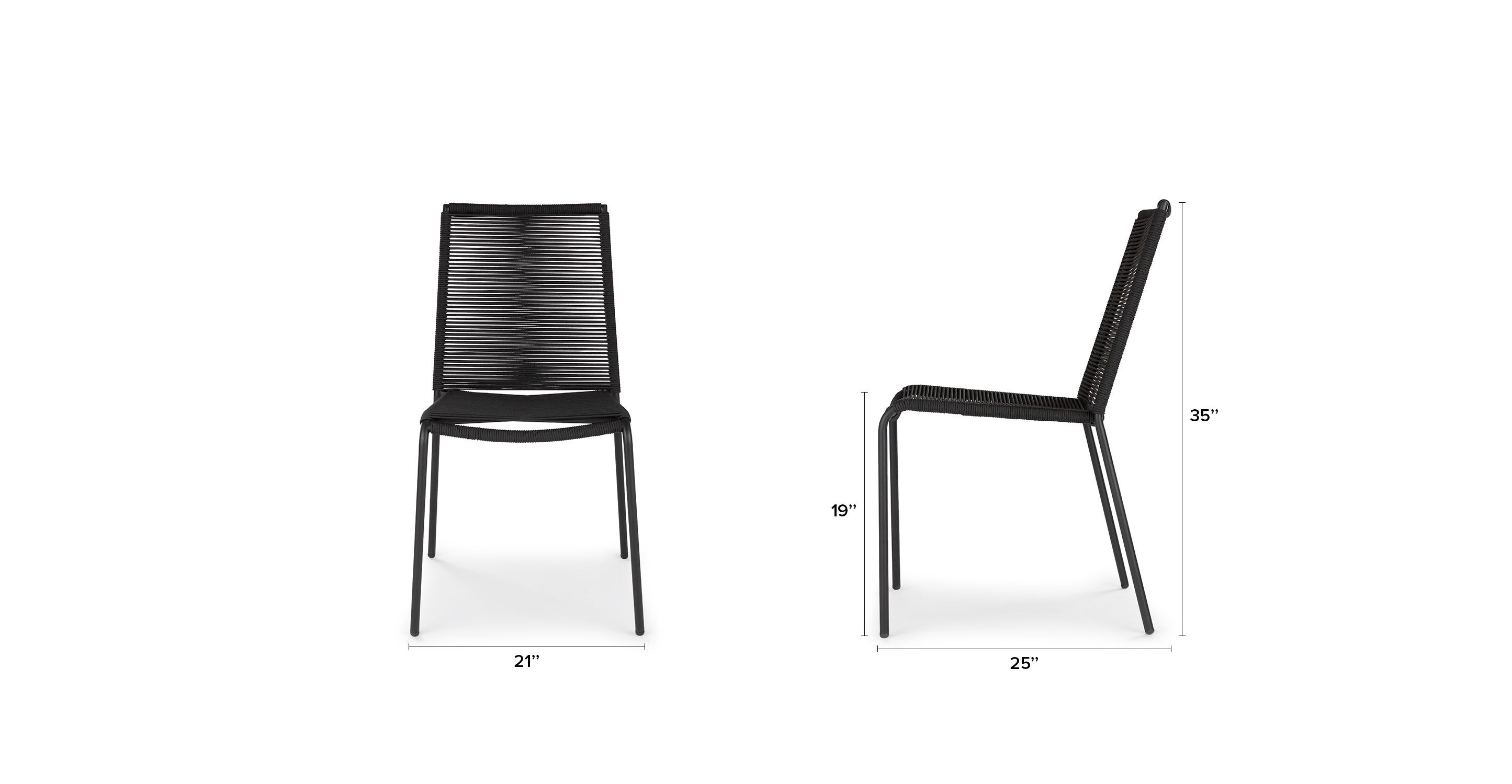Zina Ember Black Dining Chair Set Of 2 thumbnail 7
