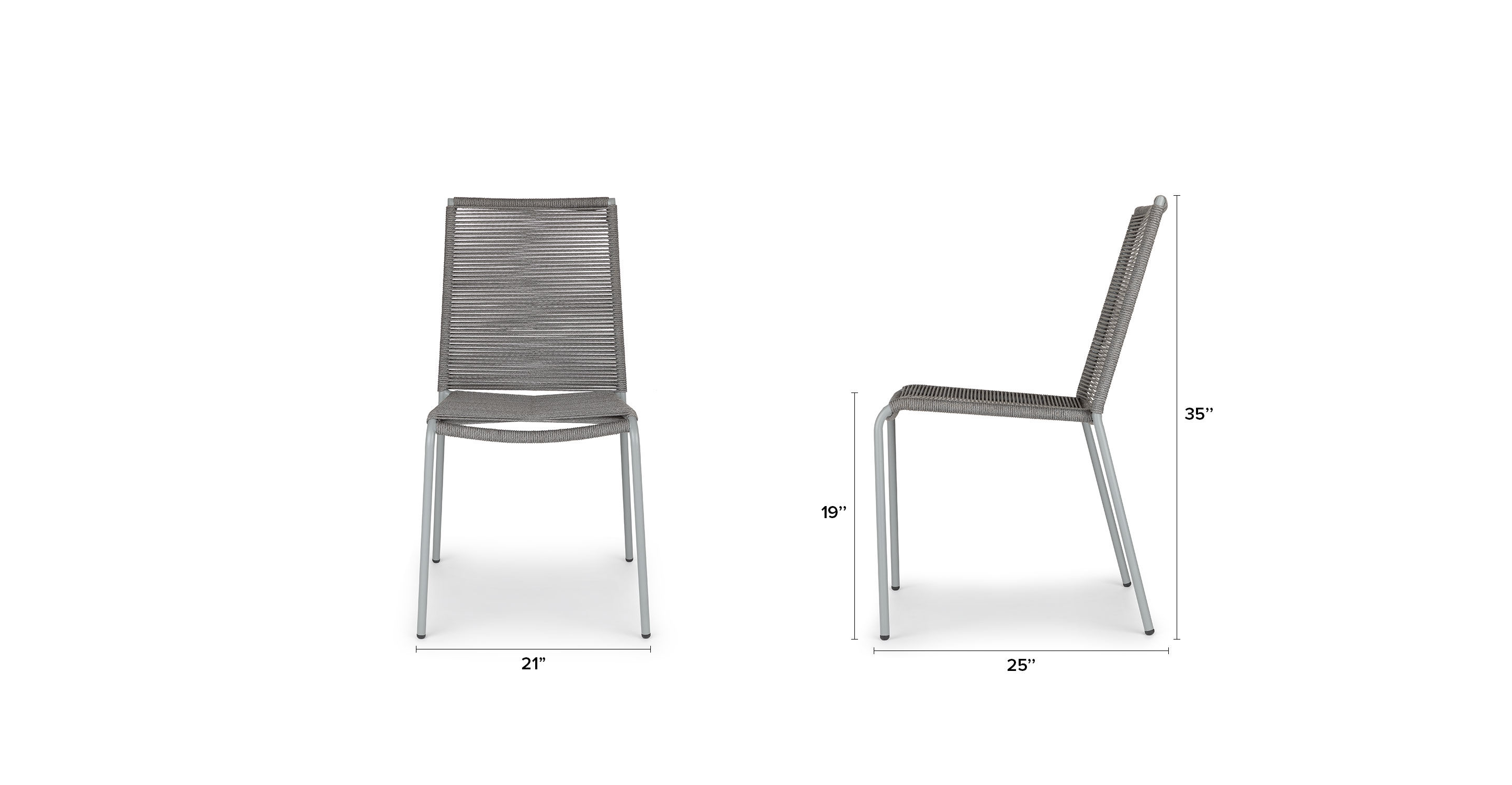Zina Heathered Gray Dining Chair Set Of 2 thumbnail 7