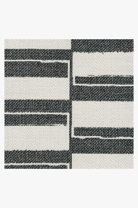 Outdoor Offset Stripe Black Rug-6'x9' thumbnail 3