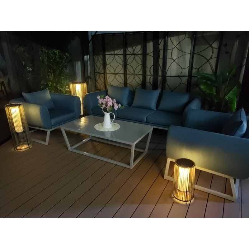 Beige Solar Powered LED Outdoor Floor Lamp thumbnail 5
