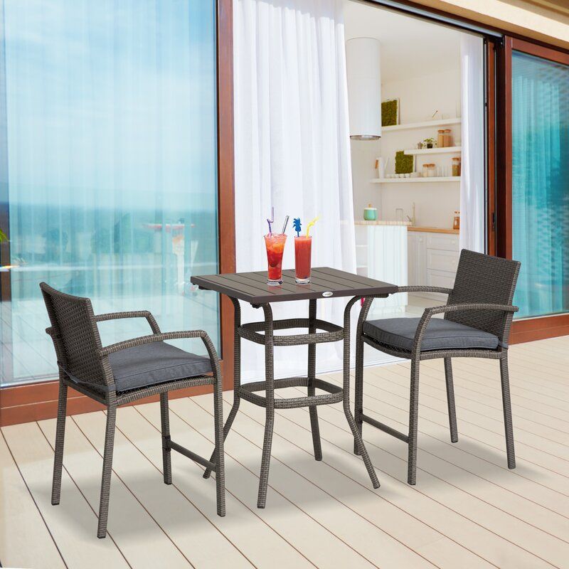 Abdallah Rectangular Long Bar Height Chair thumbnail 4