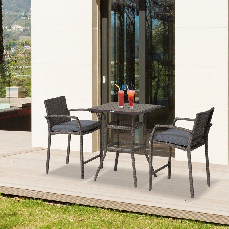 Abdallah Rectangular Long Bar Height Chair thumbnail 5