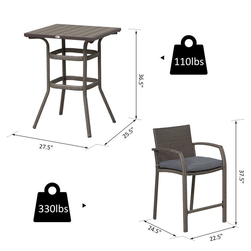 Abdallah Rectangular Long Bar Height Chair thumbnail 6