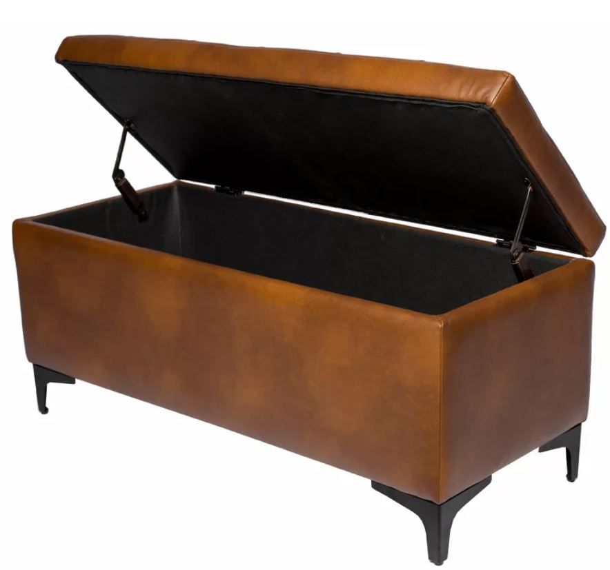 COLGATE FAUX LEATHER TUFTED RECTANGLE STORAGE OTTOMAN thumbnail 5