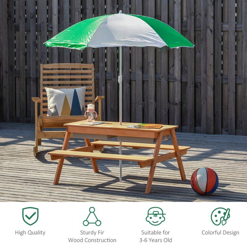 Elazer Kids 4 Piece Table and Chair Set and Bench thumbnail 2