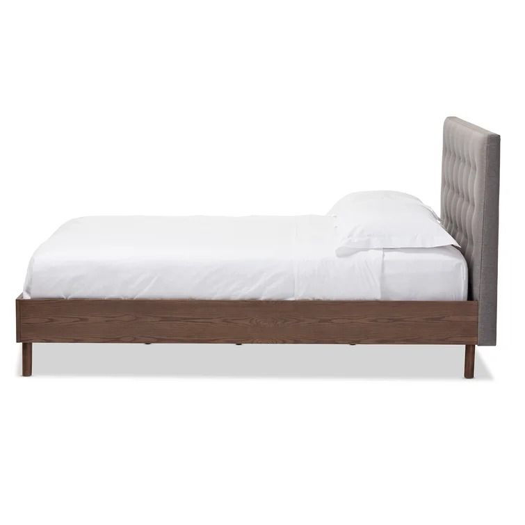 Plainville Tufted Solid Wood and Upholstered Platform Bed-Queen thumbnail 3