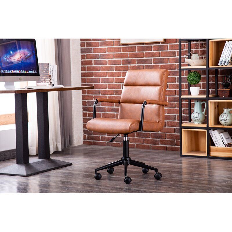 Stephanie Faux Leather Office Chair with Steel Base thumbnail 2