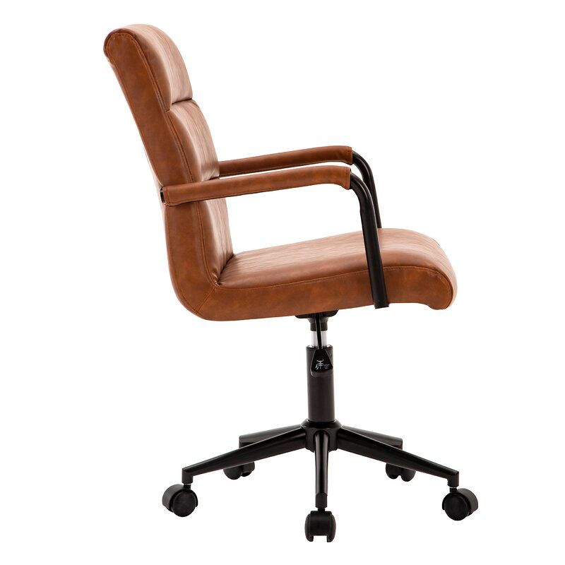 Stephanie Faux Leather Office Chair with Steel Base thumbnail 3