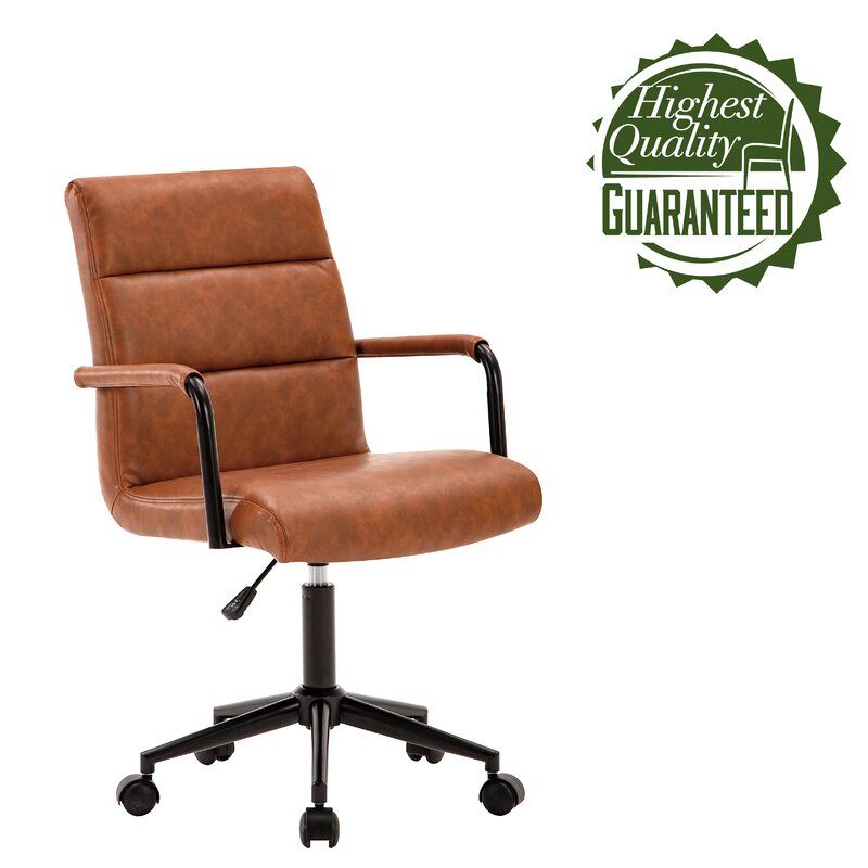 Stephanie Faux Leather Office Chair with Steel Base thumbnail 5