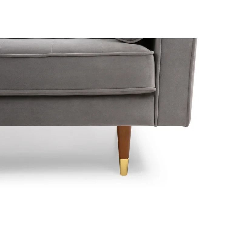 Delp Velvet Square Arm Sofa thumbnail 3