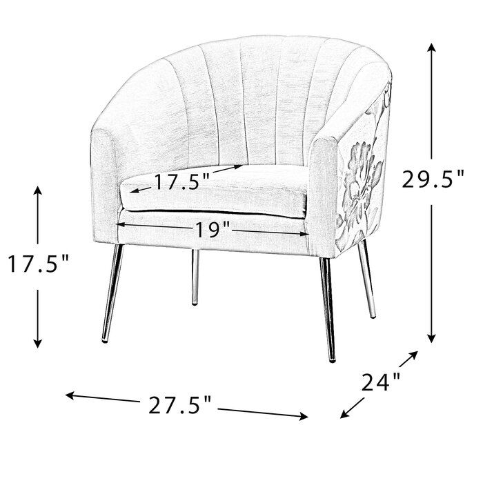 Asuka 27.5'' Wide Tufted Barrel Chair thumbnail 3
