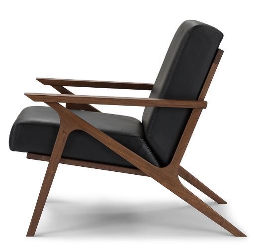 Otio Black Leather Walnut Lounge Set thumbnail 2