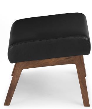 Otio Black Leather Walnut Lounge Set thumbnail 2