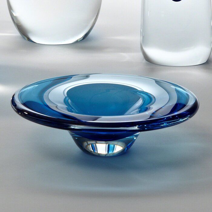 Glass Decorative Plate in Blue thumbnail 2