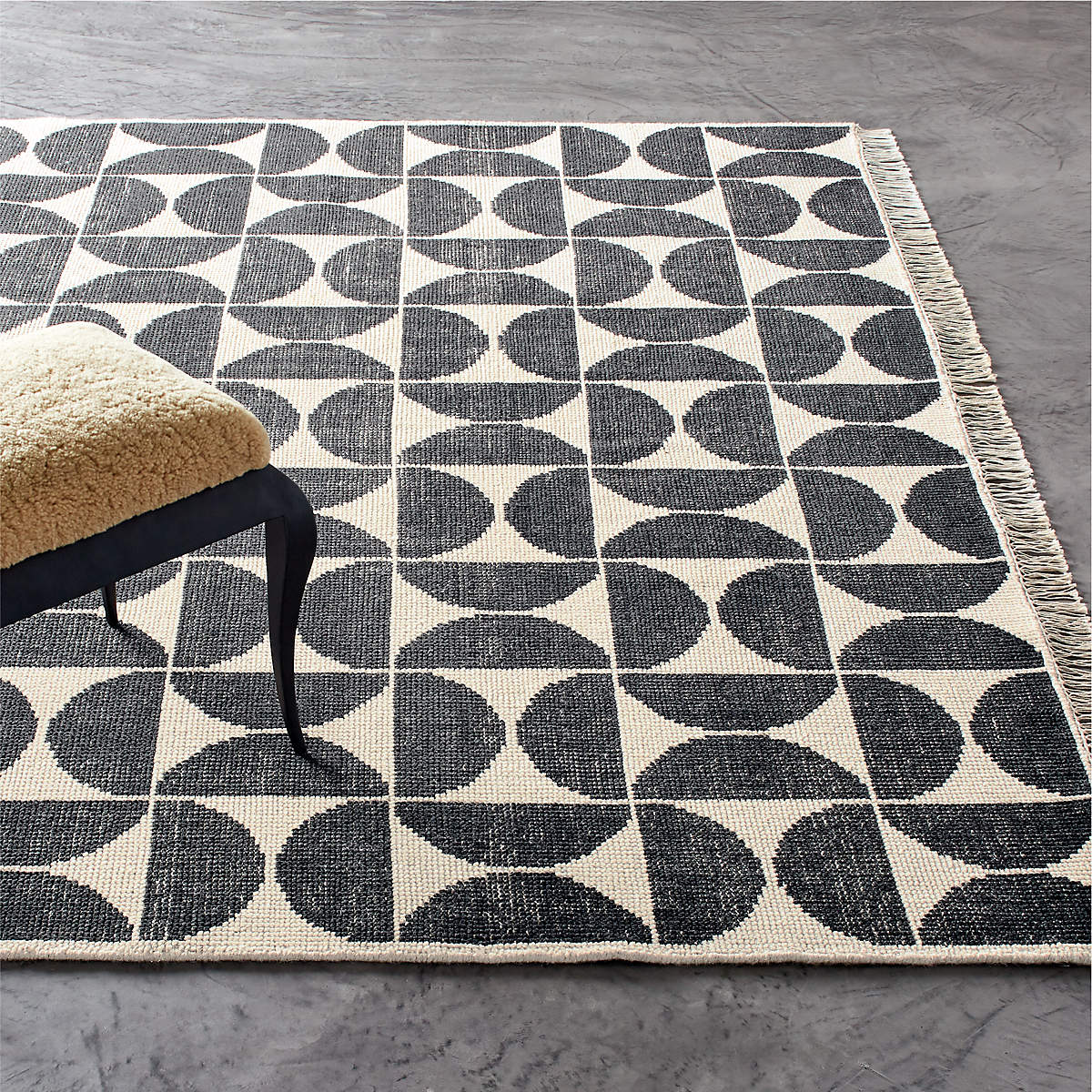 Myra Charcoal White Hand Knotted Rug-9'x12' thumbnail 2