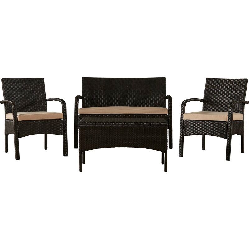 Lauer 4 Piece Rattan Table thumbnail 4