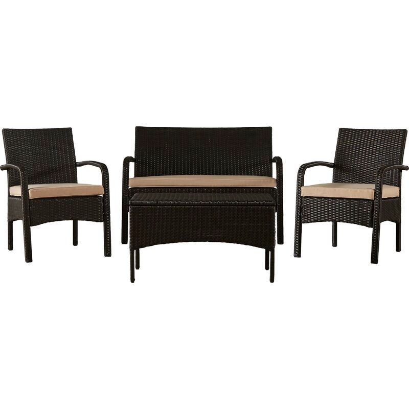 Lauer 4 Piece Rattan Chair thumbnail 4
