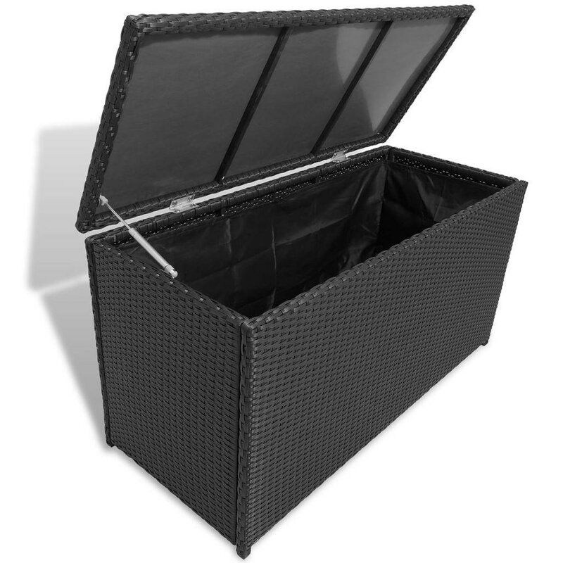 MONGER 95.1 GALLON WATER RESISTANT WICKER DECK BOX thumbnail 2