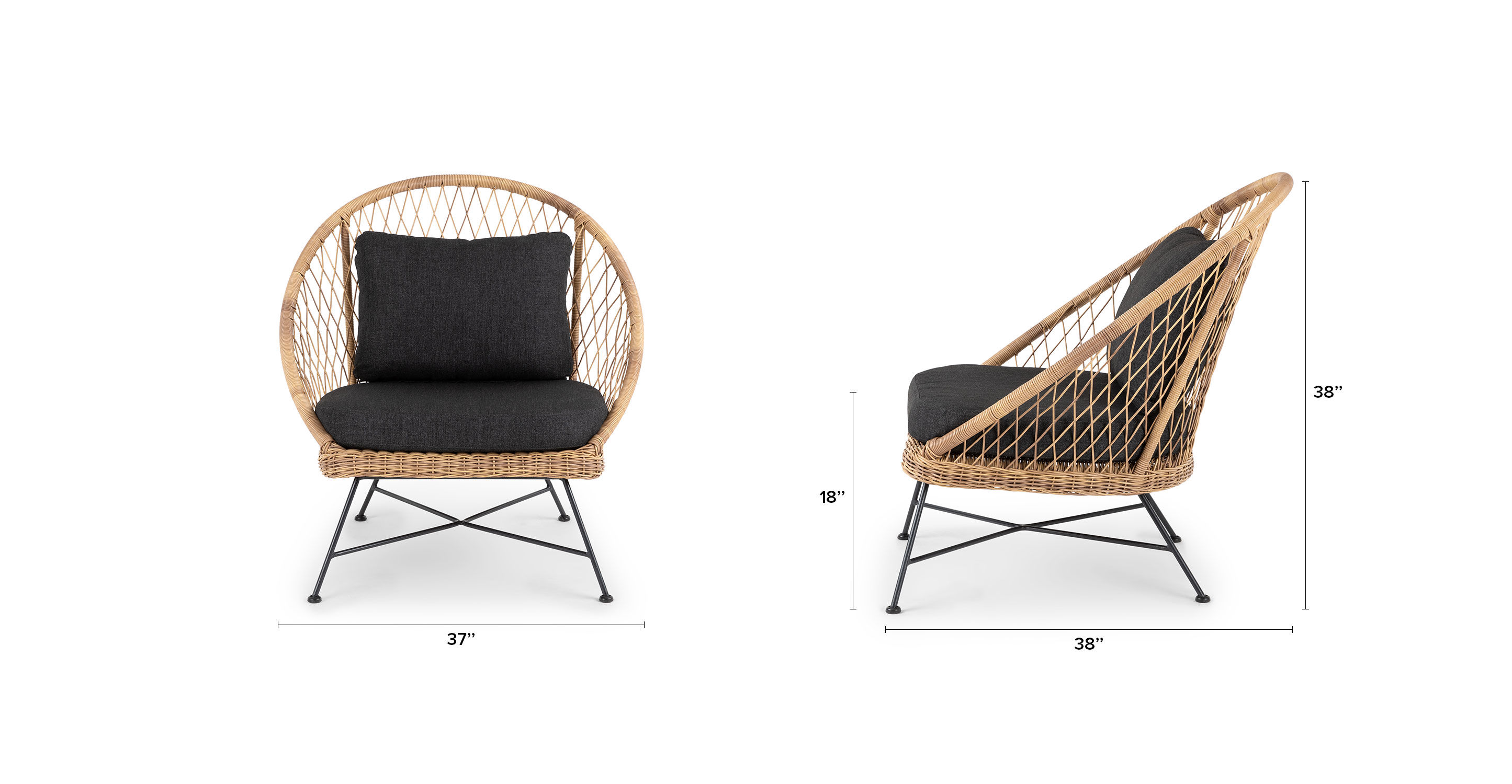 Aeri Slate Gray Lounge Chair thumbnail 7
