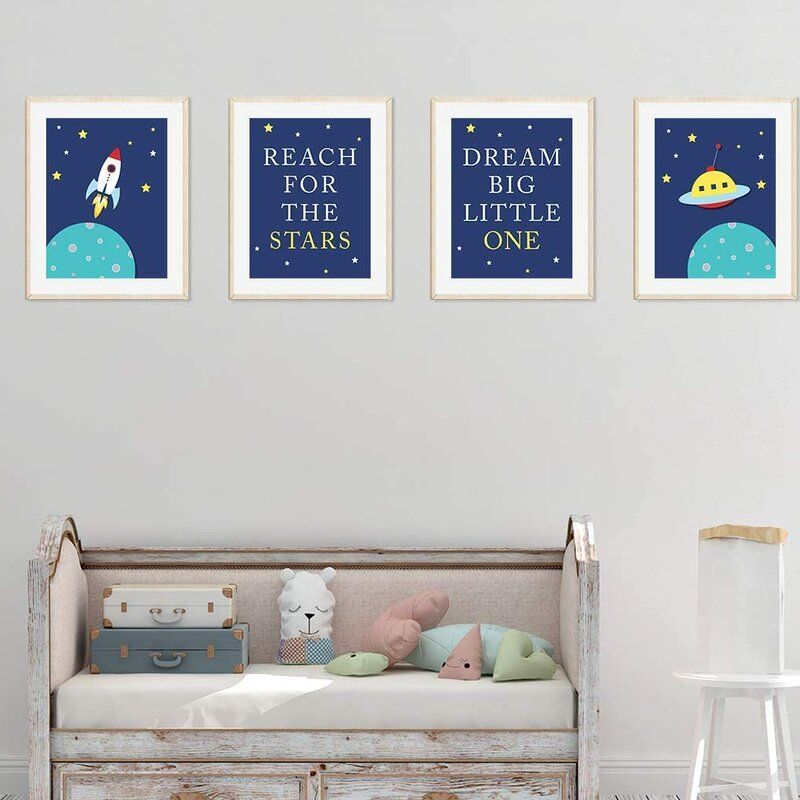 DREAM BIG LITTLE ONE 4 PIECE SET PAPER PRINT NO FRAME thumbnail 2