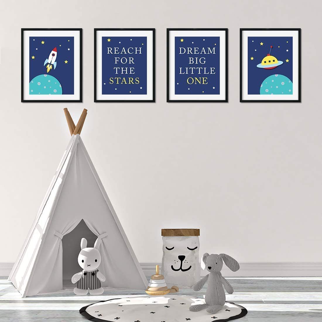 DREAM BIG LITTLE ONE 4 PIECE SET PAPER PRINT NO FRAME thumbnail 3