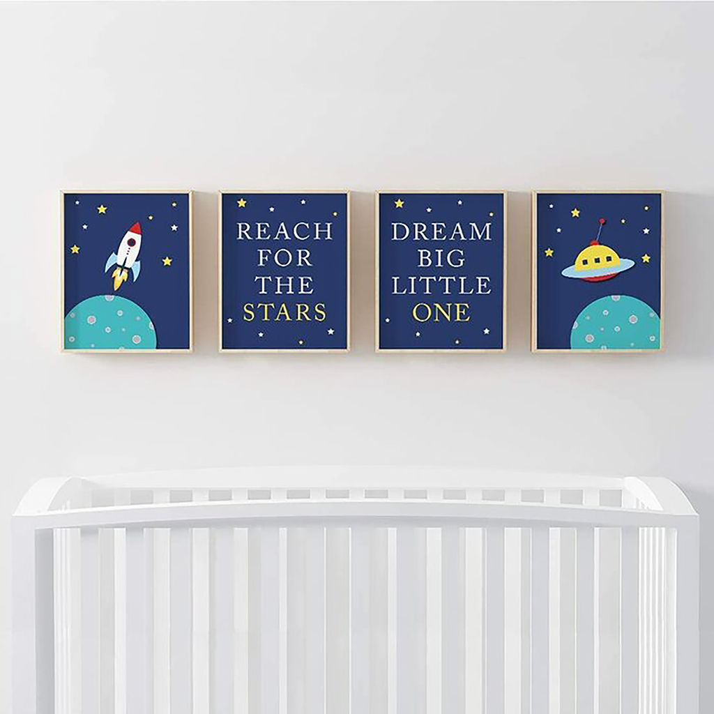 DREAM BIG LITTLE ONE 4 PIECE SET PAPER PRINT NO FRAME thumbnail 2