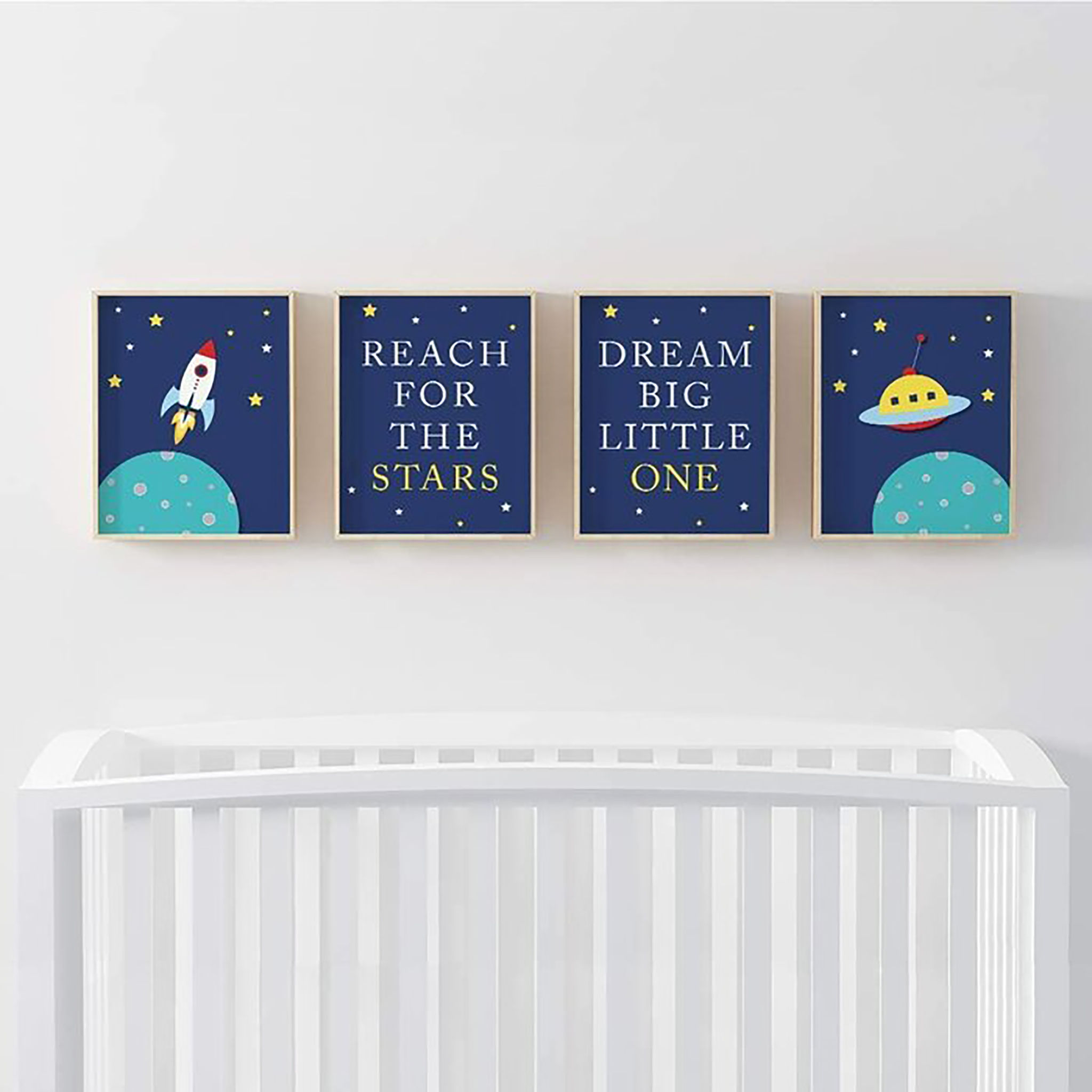 DREAM BIG LITTLE ONE 4 PIECE SET PAPER PRINT NO FRAME thumbnail 2