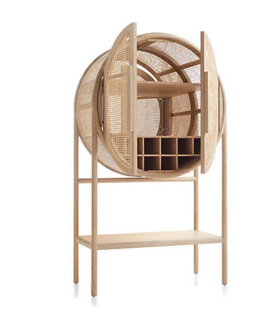 West Natural Cane Bar Cabinet thumbnail 5