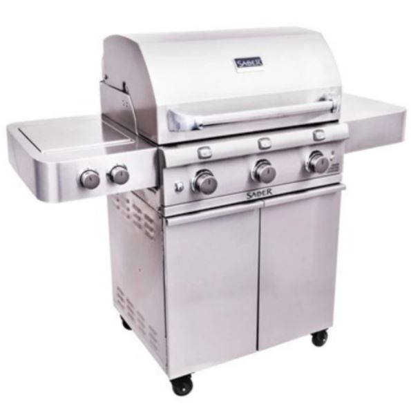 SABER 500 3 BURNER INFRARED PROPANE GAS GRILL WITH SIDE BURNER thumbnail 2