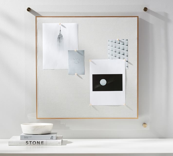 ACRYLIC BRASS MODULAR WALL ORGANIZATION COLLECTION PIN BOARD thumbnail 2