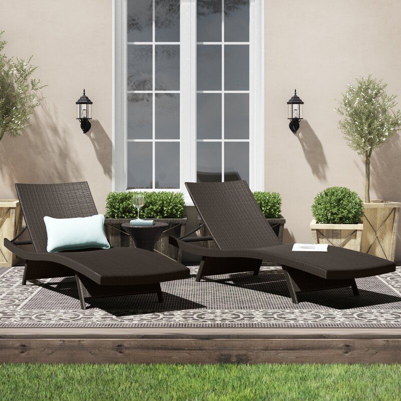 MIXED MOCHALONG RECLINING CHAISE LOUNGE SET thumbnail 4