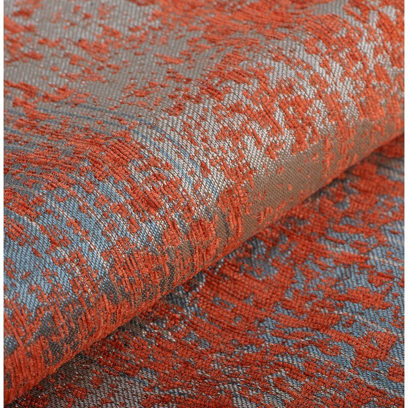 ORANGE ARCHER JACQUARD CHENILLE BIG ZIPPER RECTANGULAR PILLOW COVER NO INSERT thumbnail 2