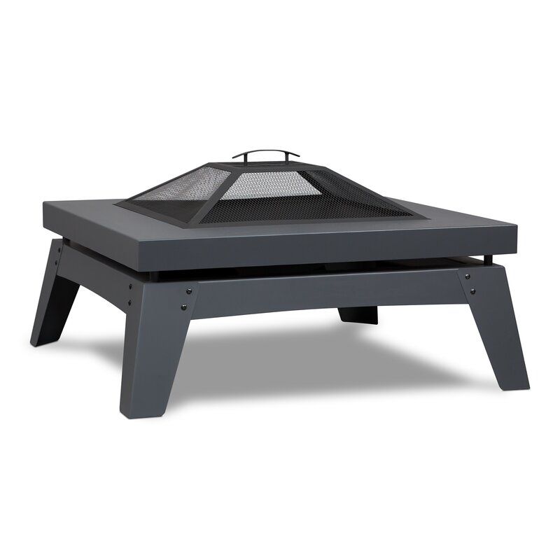 Steel Wood Burning Outdoor Fire Pit Table thumbnail 2