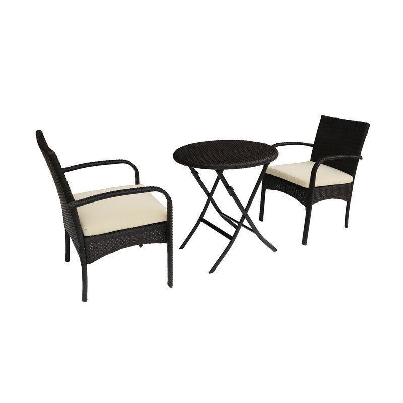 DEREHAM ROUND 2 PERSON LONG BISTRO SET WITH CUSHIONS thumbnail 2