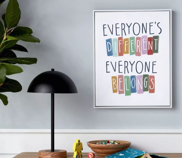 EVERYONE BELONGS WALL ART PILLOWFORT FRAMED thumbnail 2