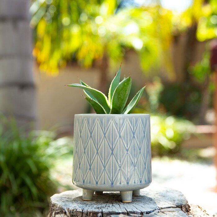 BRYSEN TWO PIECE CERAMIC POT PLANTER SET thumbnail 4