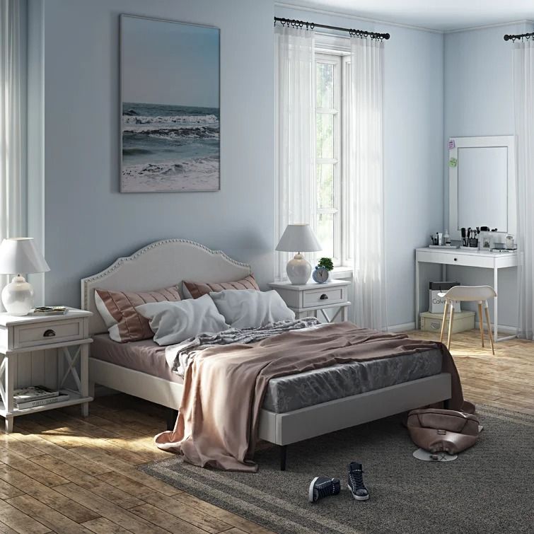 Abbigail Upholstered Low Profile Platrorm Bed-Full thumbnail 2
