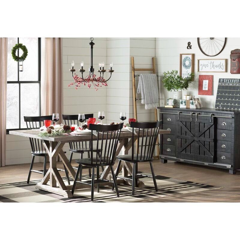 Karratha 72 Solid Wood Trestle Dining Table thumbnail 2