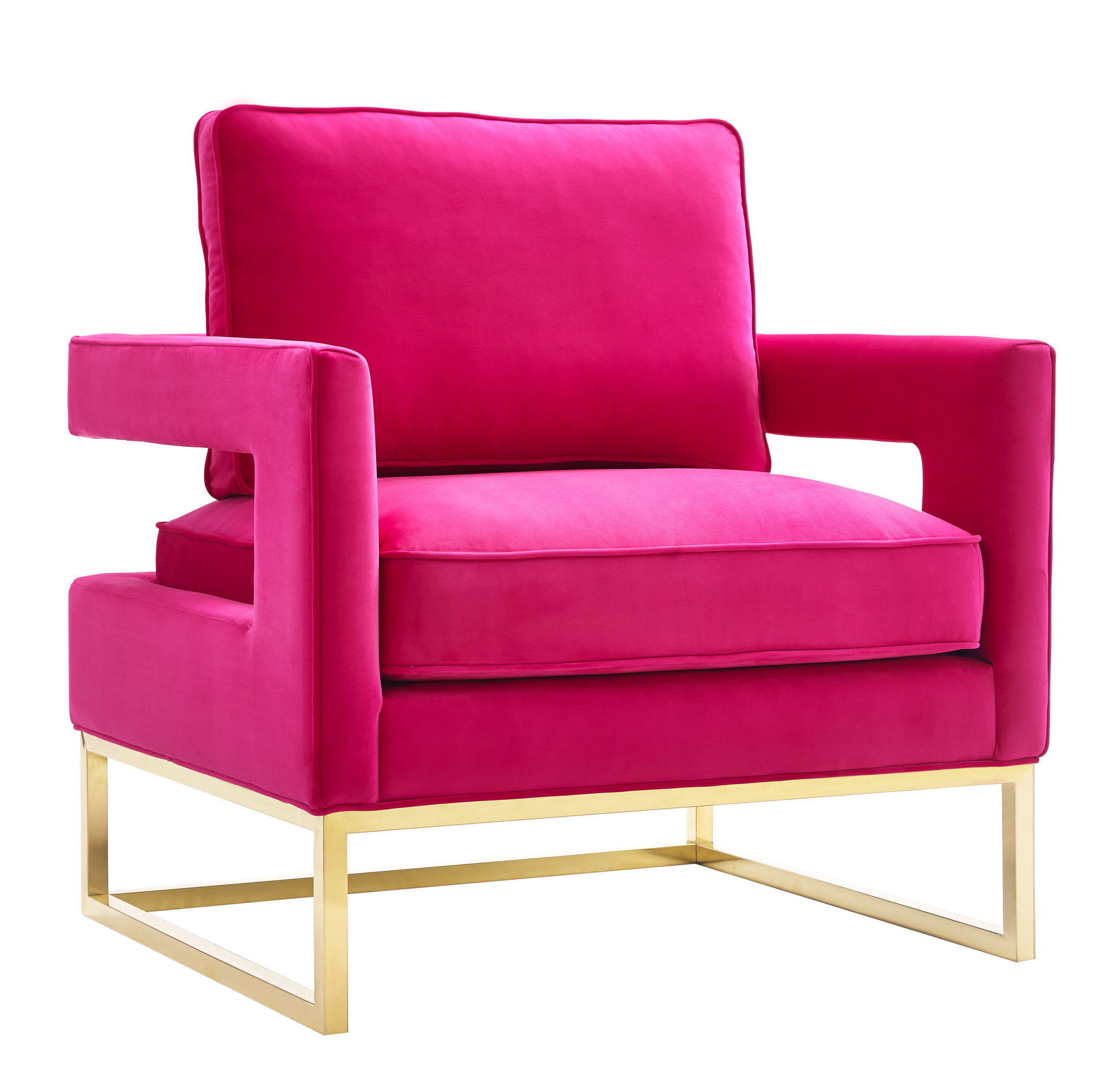 Olivia Pink Velvet Chair thumbnail 2
