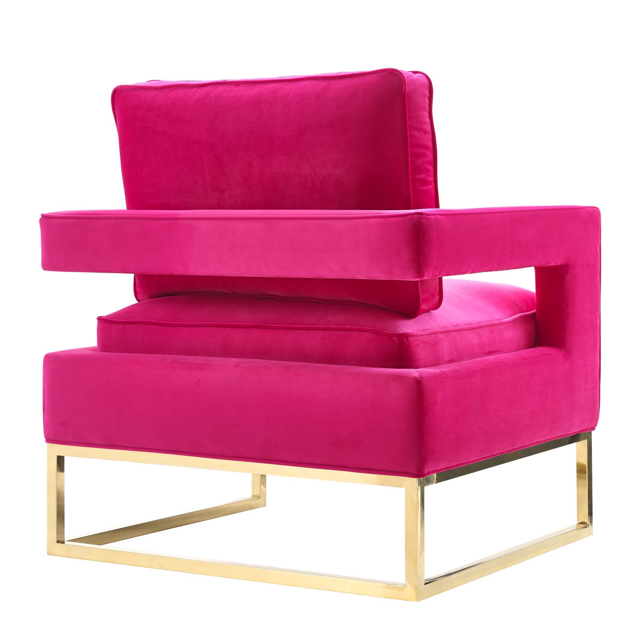 Olivia Pink Velvet Chair thumbnail 3