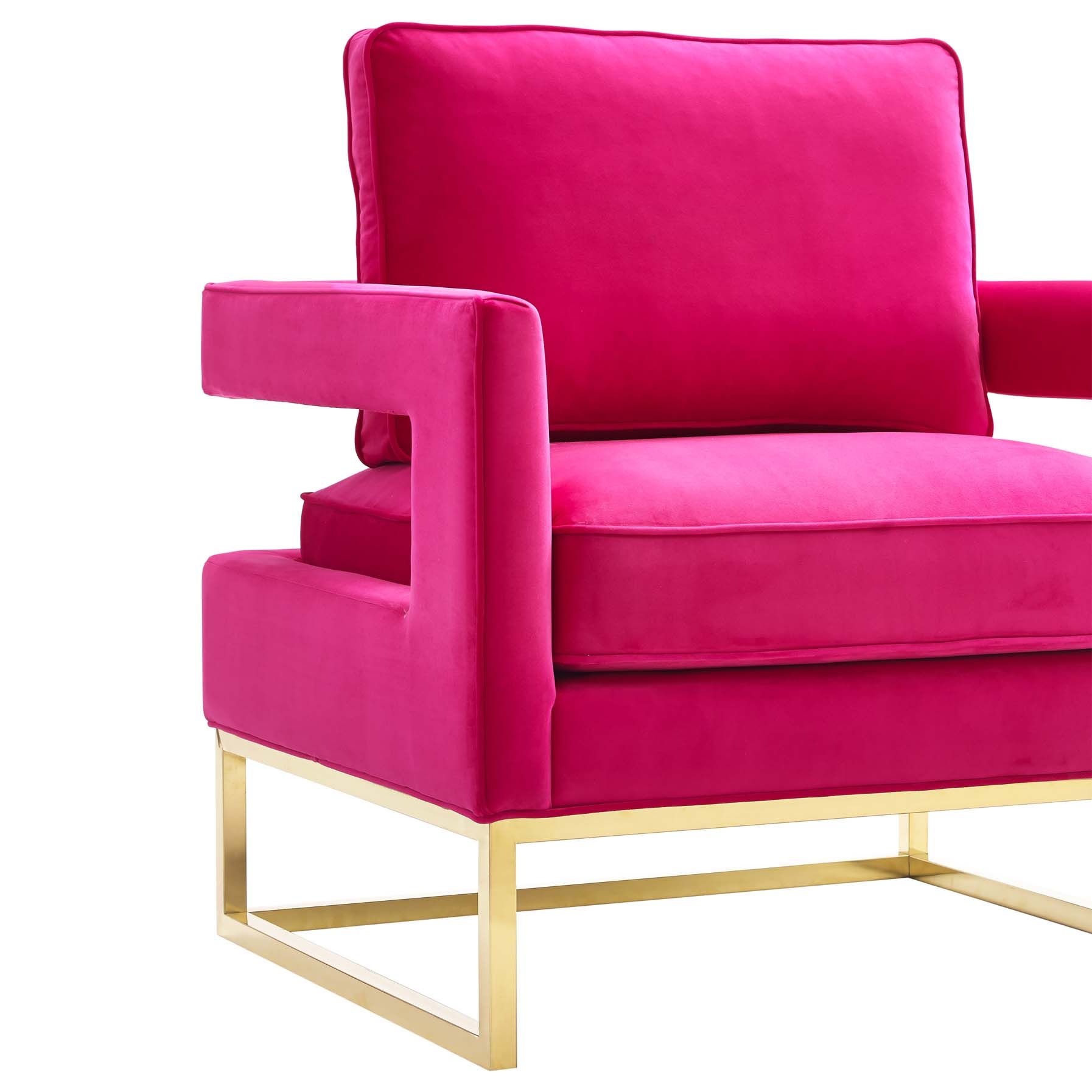Olivia Pink Velvet Chair thumbnail 4