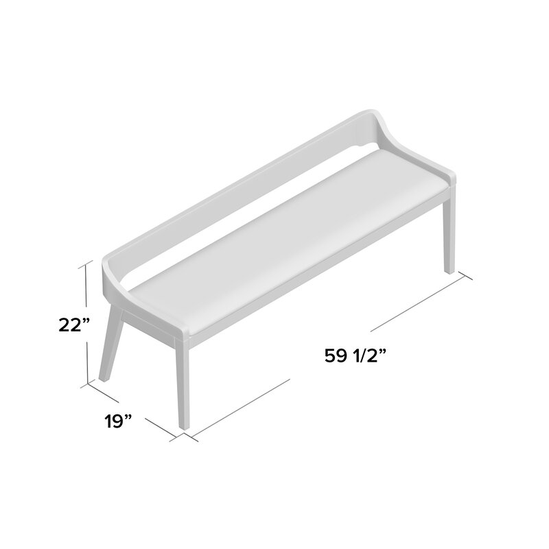 FRANKE FAUX LEATHER WOOD BENCH thumbnail 2