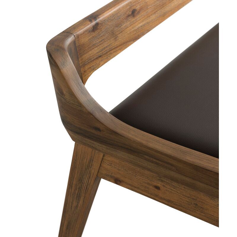 FRANKE FAUX LEATHER WOOD BENCH thumbnail 3