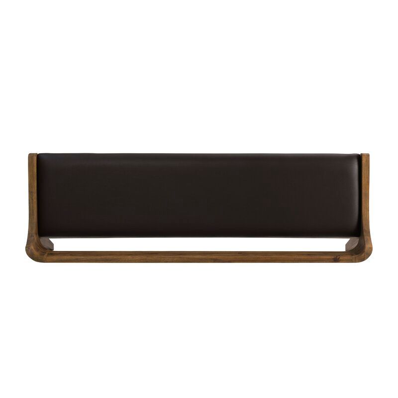 FRANKE FAUX LEATHER WOOD BENCH thumbnail 4