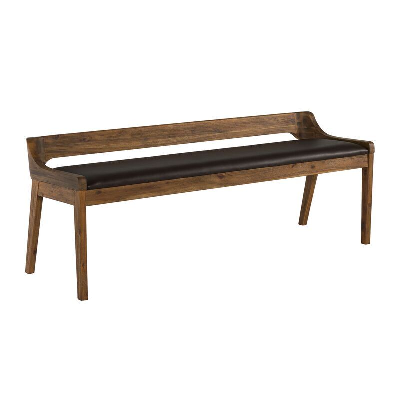 FRANKE FAUX LEATHER WOOD BENCH thumbnail 6